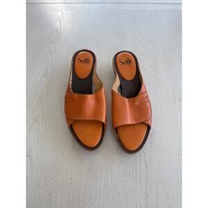 Sofft Women's Clog Leather Sandals Orthopedic Size 7.5 Cottagecore (A)